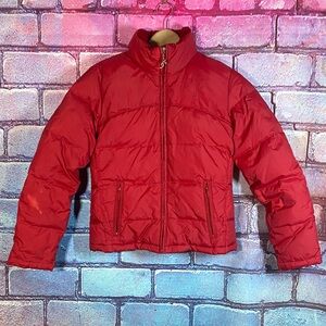 Aeropostale Women’s Red Puffer Jacket XS Winter Zip Coat Lightweight